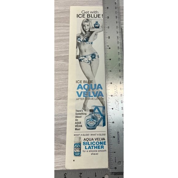 Aqua Velva Vintage Print Ad 1968 Ice Blue After Shave Bikini Sexy Woman - Picture 2 of 5
